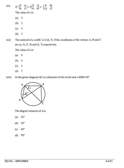 ICSE Maths Specimen Paper 2023 CISCE Class 10 Maths Sample Paper