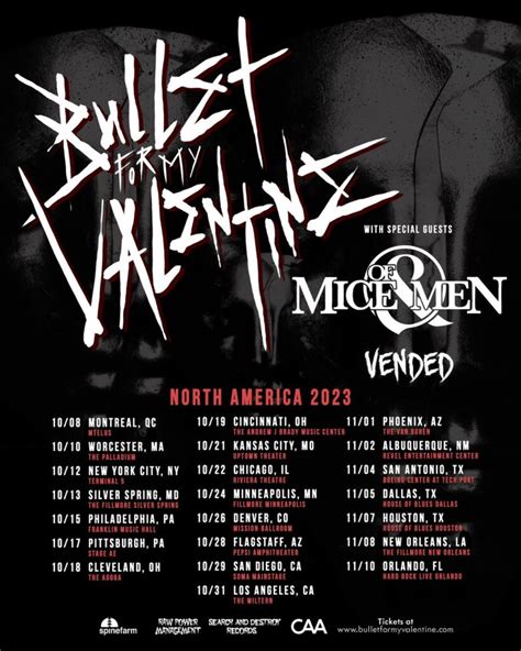 Bullet For My Valentine Announce 2023 North American Tour