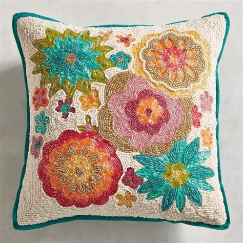 Pier 1 Imports Blooms Allover Beaded Pillow Beaded Pillow Throw