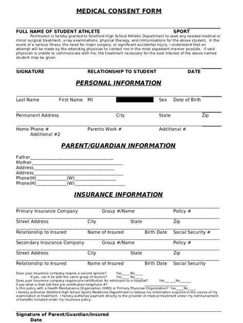 Athletic Consents And Authorization S Doc Template Pdffiller