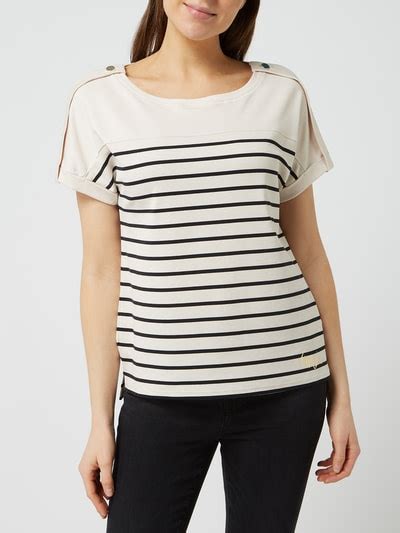 Marc Cain T Shirt Mit Streifenmuster Marine Online Kaufen