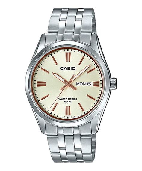 Casio Mtp D Av Men S Standard Analog Day Date Casual Gold Dial