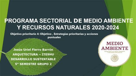 Desarrollo Sustentable Programa Sectorial Del Medio Ambiente Y Recursos