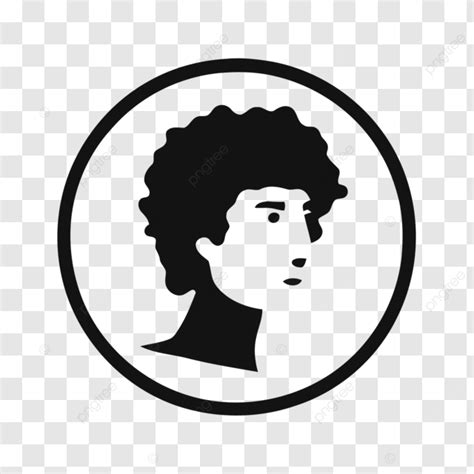 Person Logo Vector Man With Hair A Simplistic Black Icon Of Mene On A