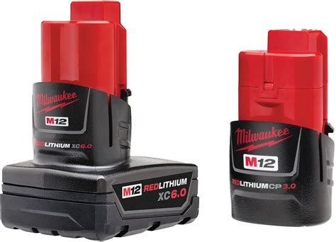 Milwaukee 48 11 2460 M12 Redlithium Xc60 Extended Capacity Battery And 48 11 2430 30ah Compact