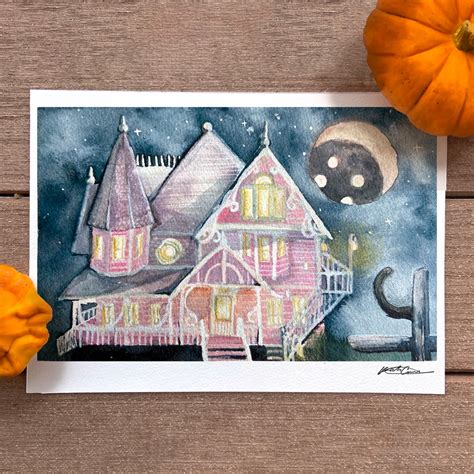 The Pink Palace Coraline Watercolor Print Etsy