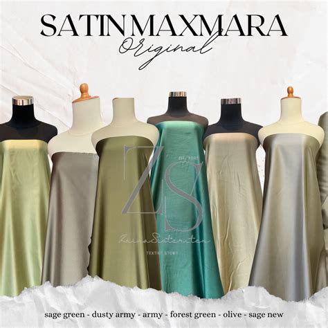 Jual Bahan Satin Maxmara Silk Lux Premium Meteran Mewah Warna Hijau