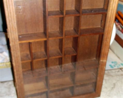 Vintage Wood With Glass Door Shadow Box Or Display Case Etsy