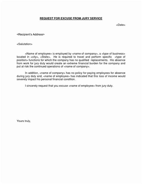 √ 20 Letter From Employer To Get Out Of Jury Duty ™ Dannybarrantes Template