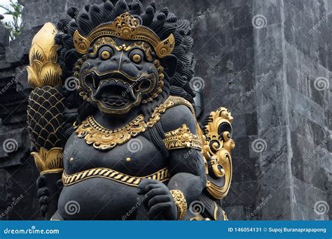 Indonesia God Statue In Front Of Bali Templetraditional Indonesian