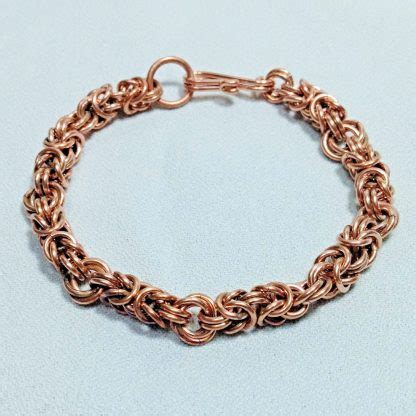 Byzantine Split Solid Copper Chain Maille Bracelet Champion