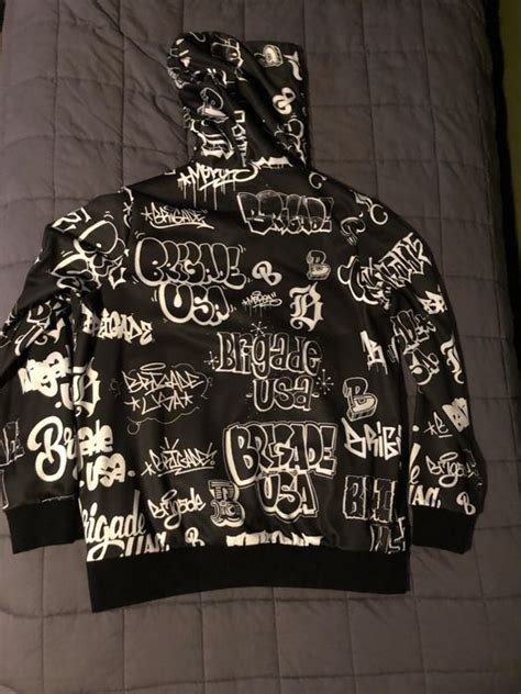 Brigade Brigade All Over Graffiti Hoodie Grailed