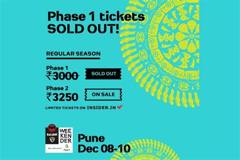 Phase One Tickets Sold Out At Bacardi Nh Weekender Pune