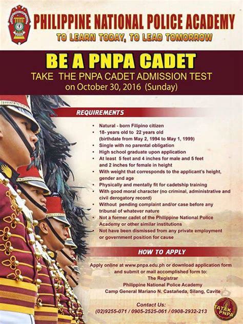 Entrance Exam For Pnpa Set On October 30