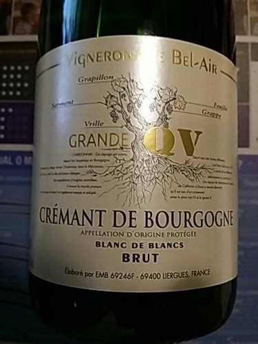 2021 Vignerons de Bel Air Grand QV Crémant de Bourgogne Blanc de Blancs