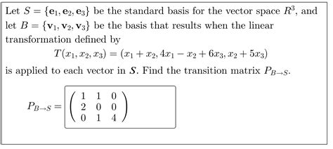 Solved Let S E1 E2 E3 Be The Standard Basis For The Chegg