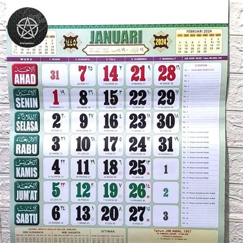 Jual Promo Kalender Kerja Jumbo Wuku Full Caleer Ao Ukuran