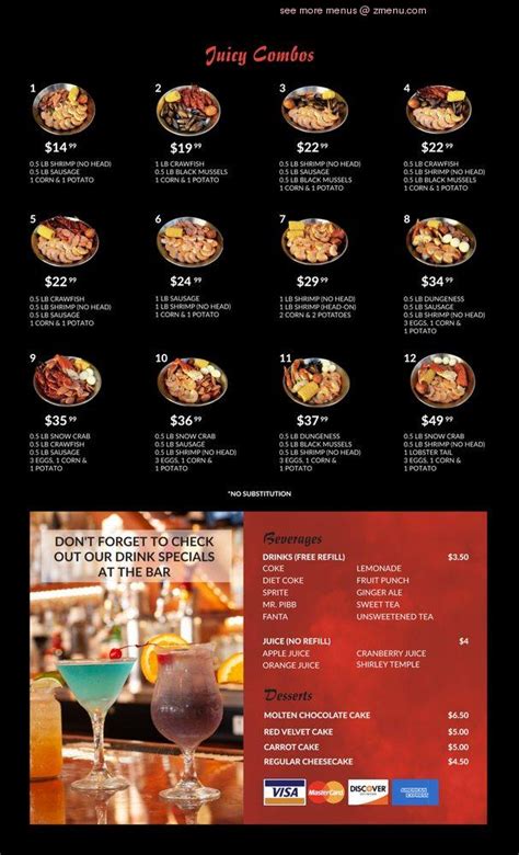 Online Menu Of The Juicy Crab Restaurant Pensacola Florida 32503 Zmenu