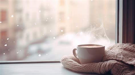 Premium Photo A Cup Of Hot Tea With Lemon On The Windowsill Banner