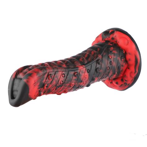 Fantasy Monster Dildo With Suction Cup 21 Cm Red Tongue Hismith