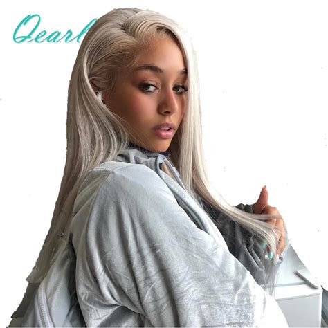 60 Platinum Blonde Silky Straight Full Lace Human Hair Wigs 130 Density Pre Plucked Brazilian