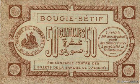 Centimes Alg Rie Bougie Setif Jp Billets