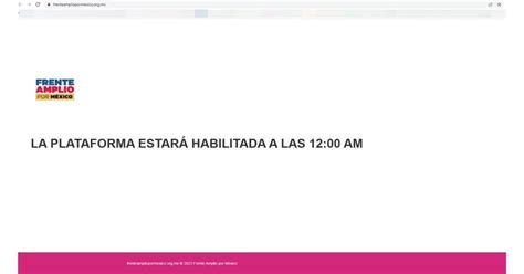 Plataforma Del Frente Amplio Por M Xico Para El Registro De Firmas No