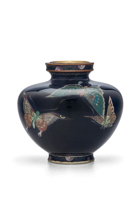 Bonhams Inaba Shichiho 1850 1931 A Small Cloisonné Enamel Vasemeiji 1868 1912 Or Taisho