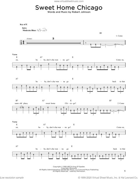 Sweet Home Chicago Sheet Music For Bass Solo PDF