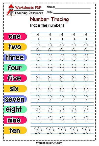 Numbers 1 To 10 Worksheets For Kindergarten Pdf Practice Tracing Numbers With Preschoolers And