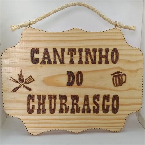 Placa decorativa Cantinho do Churrasco no Elo7 Ateliê Artes e