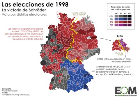 Cinco mapas para entender el voto en Alemania desde la reunificación