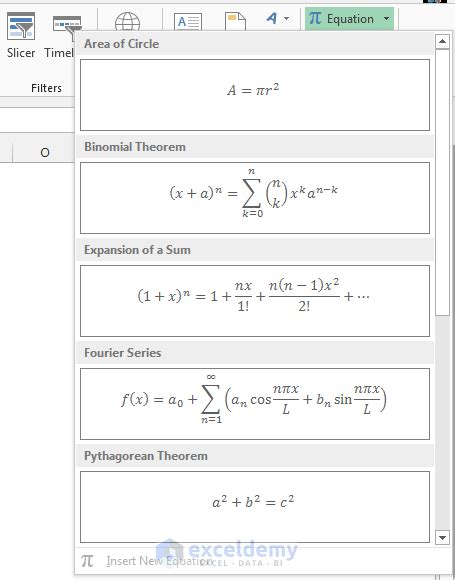 How To Insert Equation In Excel Using Equation Editor Easy Guide