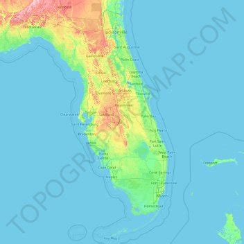 Florida Topographic Map Elevation Relief