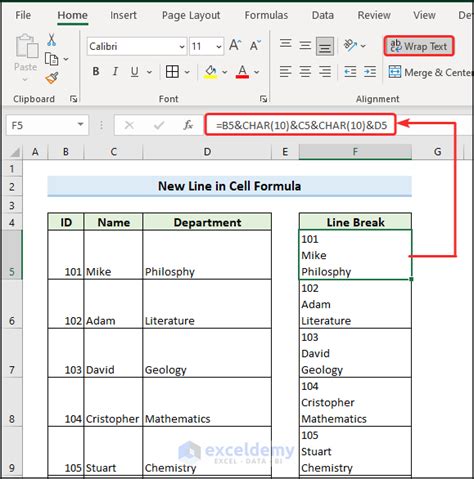 How To Insert New Line In Excel Cell Using Formula Printable Timeline Templates