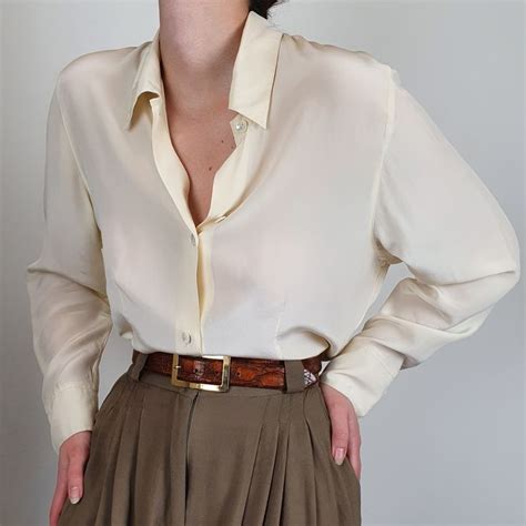 Vintage 100 Silk Blouse Cream