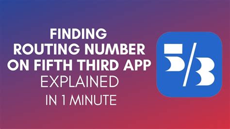 How To Find Routing Number On Fifth Third App Youtube