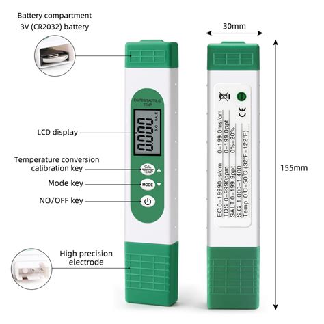 Yuanzi Ph And Tds Meter Combo 0 05ph High Accuracy Pen Type Ph Meter ± 2 Reading Accuracy 5 In