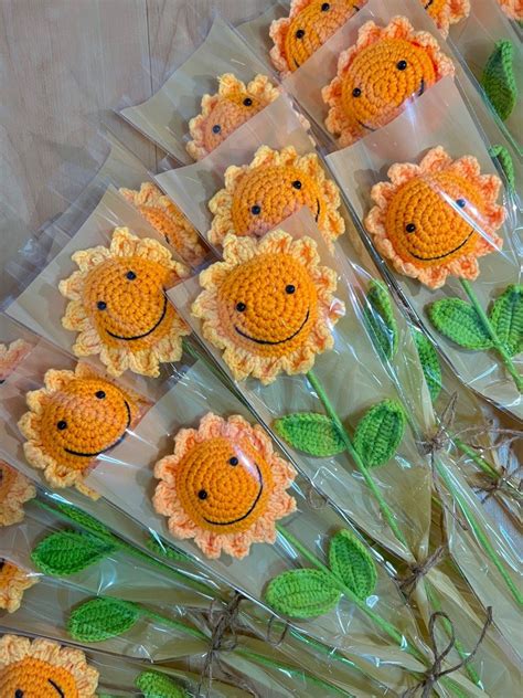 Crochet Sunflower Stalk Classic Smiley Sunny Hobbies Toys