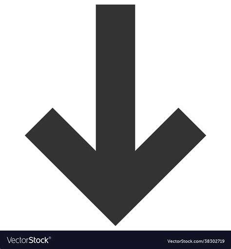 Down Direction Arrow Flat Icon Image Royalty Free Vector