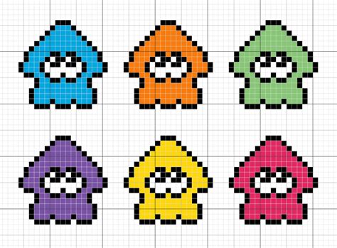 Splatoon Squid Cross Stitch Pattern Pdf Instant Download Beginner Easy