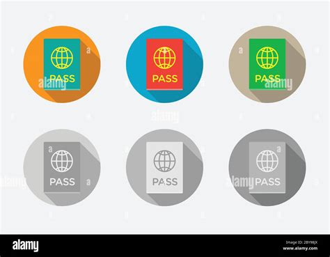 Set Of Citizenship Or Foreign Passport Id In Vector Colorful Icon Can