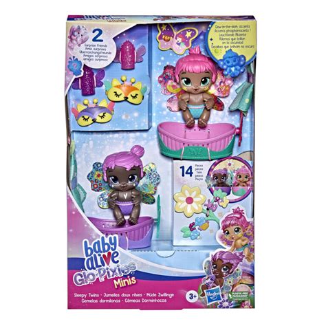 Baby Alive Glo Pixies Minis Dolls, Sleepy Twins, 2 Glow-In-The-Dark 3.75-Inch Pixie Toys - R ...