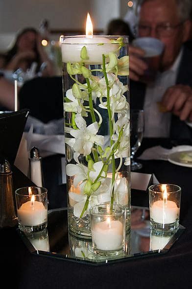 Love The Floating Candle With Submerged Orchid As An Idea For One Of