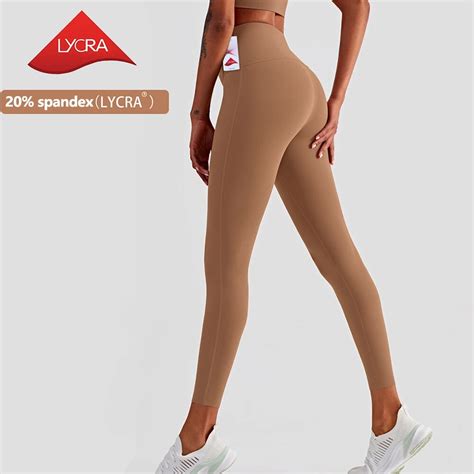 Neue Lycra Pfirsich Ges Leggings Frauen Yoga Hosen Nude Hohe Taille