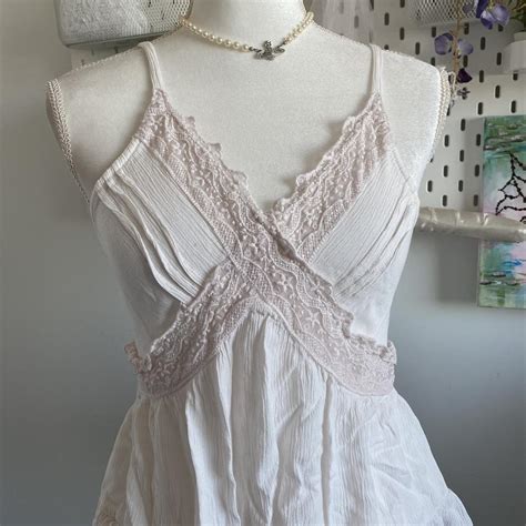 Light Pink Cottage Core Coquette Laced Cami Brand Depop