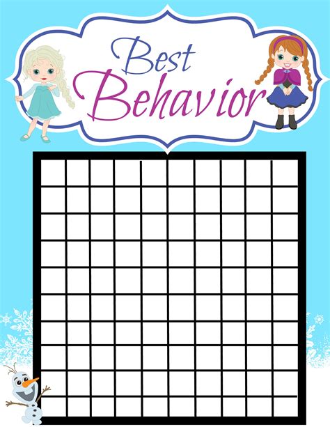 Printable Good Behavior Chart