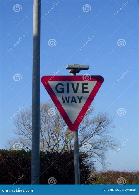 Give Way Road Sign UK stock image. Image of british - 133094229