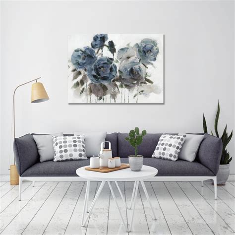 Artmaison Canada Blue Florals On Canvas Wayfair