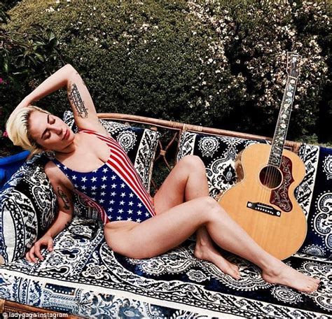 Lady Gaga Wears A Stars And Stripes Swimsuit As She Backs Hillary